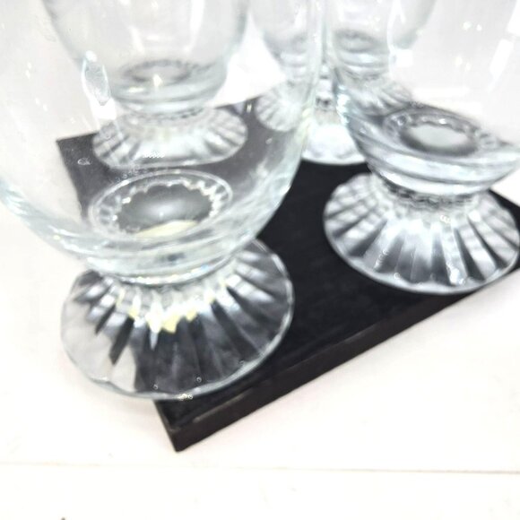 Mikasa Crystal Footed Iced Tea Glasses Icicles Set Of 4 Decorative Bases JJ3803 - Picture 4 of 8